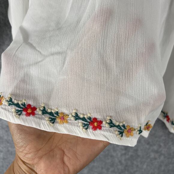 Savanna Jane Embroidered Top Womens 3X Floral Babydoll Boho Peasant Romantic NEW - Picture 9 of 16